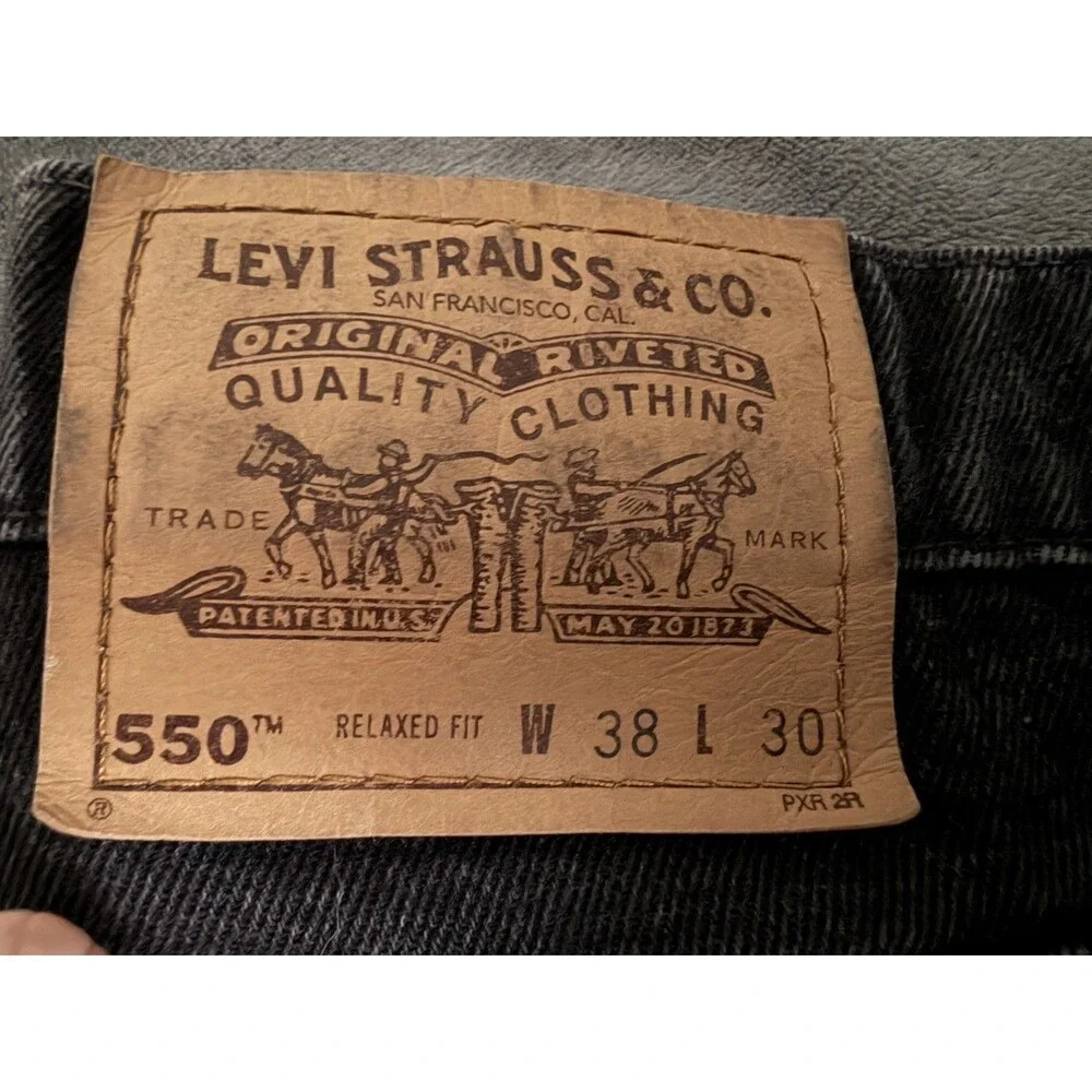 Levi's 550 Men's Black Dark Wash Denim Jeans Relaxed Fit Straight USA Made